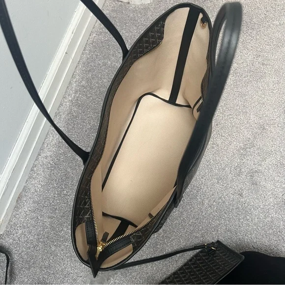 New Condition Tory Burch Always Ready Black and Brown Tote Bag - Picture 4 of 7